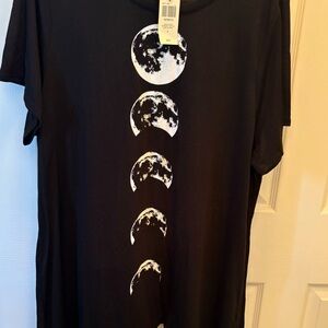 Black T-Shirt with Moon Phases Design